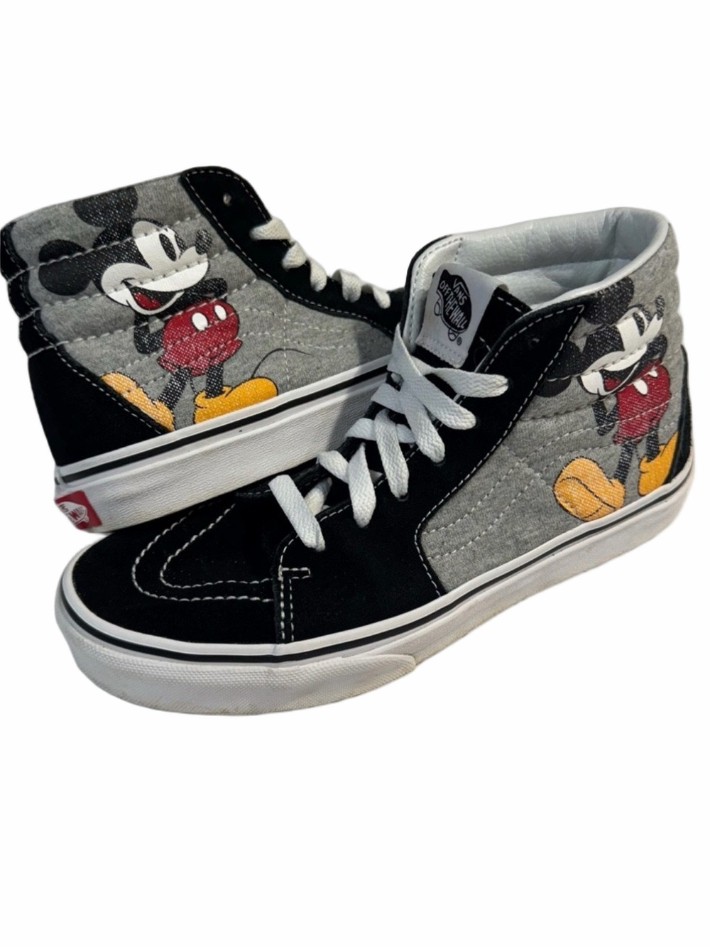 Vans Kids Mickey Mouse Disney Black Gray High-Top Sneakers Size 4